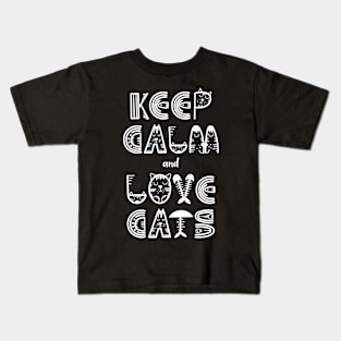 keep calme and love cats t-shirt Kids T-Shirt